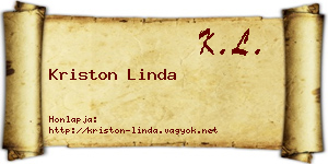 Kriston Linda névjegykártya